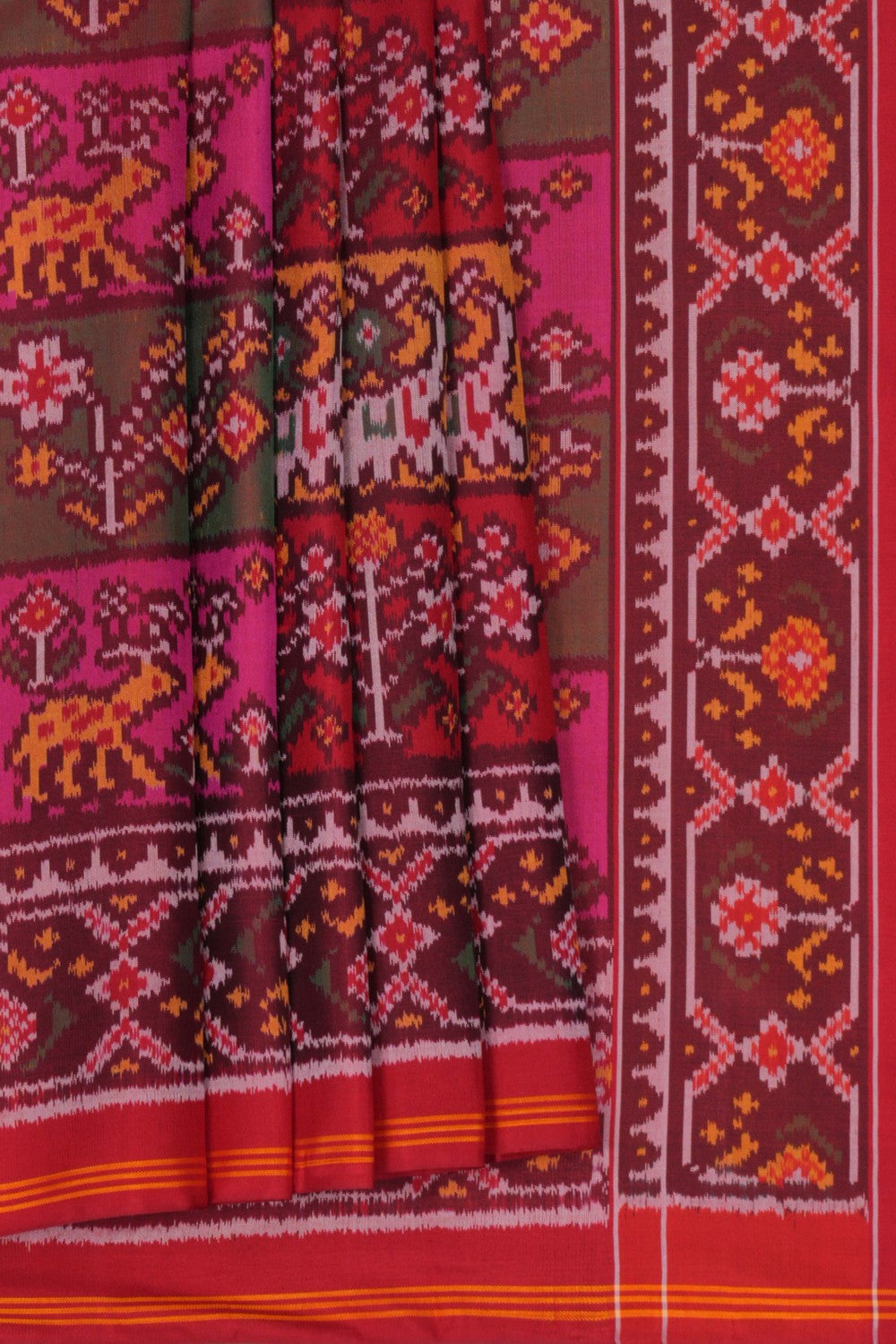 Image of Rajkot Patola Fuchsia Pink Saree